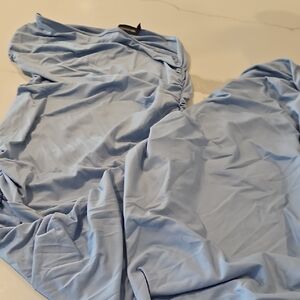 PrettyLittleThing Sky Blue Gathered Blouse